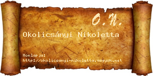 Okolicsányi Nikoletta névjegykártya