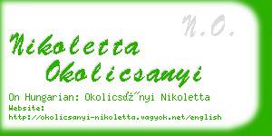 nikoletta okolicsanyi business card
